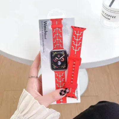 Cinturini per orologi in gomma alla moda Braccialetti sportivi in ​​silicone morbido per Apple Cinturino di ricambio per iWatch serie 7 6 5