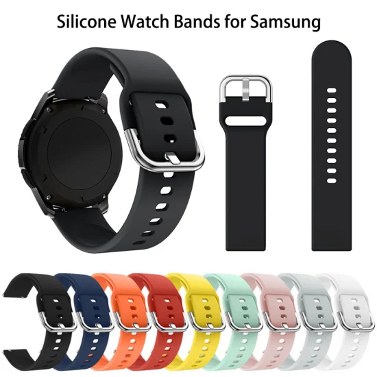 Sostituzione cinturino orologio in silicone prezzo di fabbrica per Samsung 20mm 22mm cinturino sportivo in gomma siliconica per Galaxy Active / 2 per Apple Watch all'ingrosso